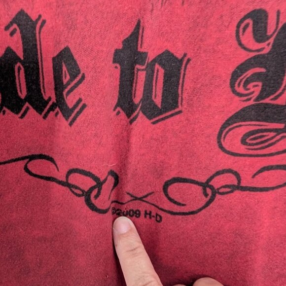 Harley Davidson Live to Ride T Shirt Mens Size Large Red Cotton Wilkesboro NC - Picture 4 of 12